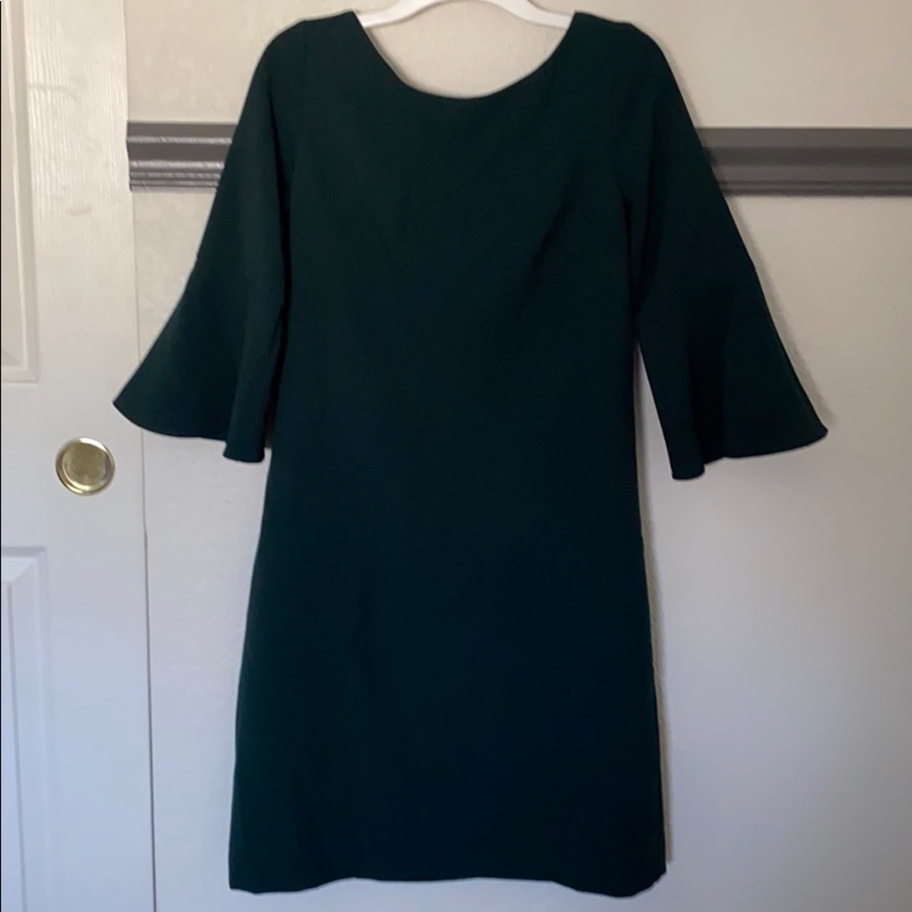 Green bell sleeve dress